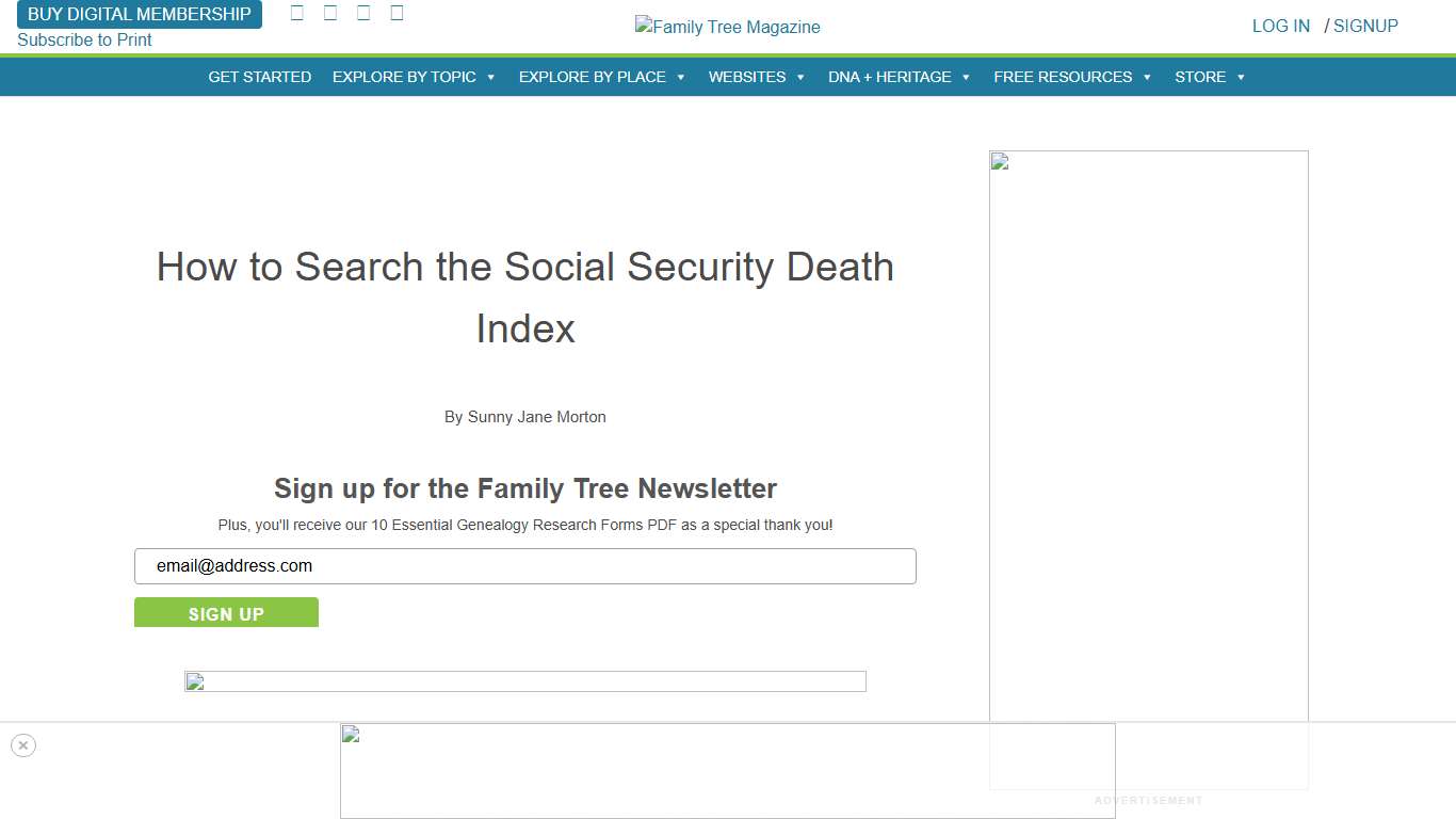 How to Search the Social Security Death Index - Family Tree Magazine